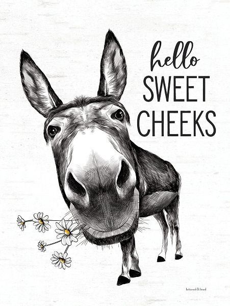 Lettered and Lined 아티스트의 Hello Sweet Cheeks Donkey 작품