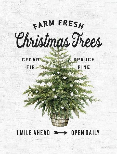Lettered and Lined 아티스트의 Farm Fresh Christmas Trees I 작품