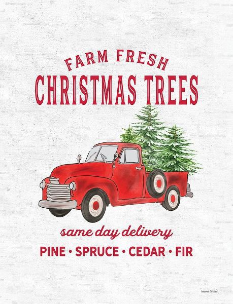 Lettered and Lined 아티스트의 Christmas Trees Delivery Truck 작품