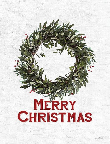 Lettered and Lined 아티스트의 Merry Christmas Wreath 작품