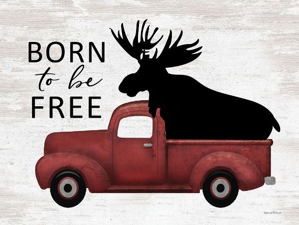 lettered And lined 아티스트의 Born to be Free Moose 작품
