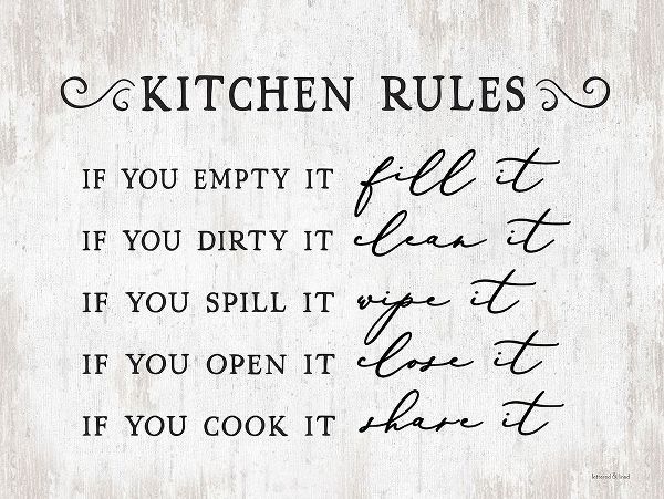 lettered And lined 아티스트의 Kitchen Rules 작품