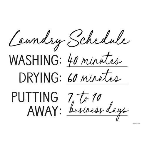 Lettered And Lined 작가의 Laundry Schedule 작품