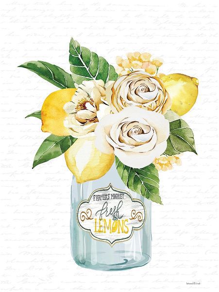 lettered and lined 작가의 Lemons and Flowers Bouquet 작품