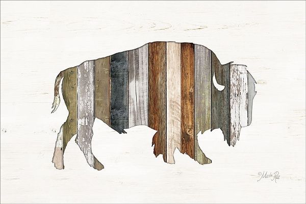 Wood Slat Bison