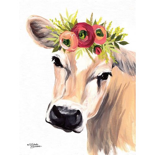 Jersey Cow with Floral Crown