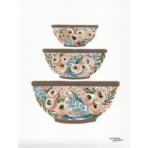 Norman, Michele 아티스트의 Floral Mixing Bowls       작품
