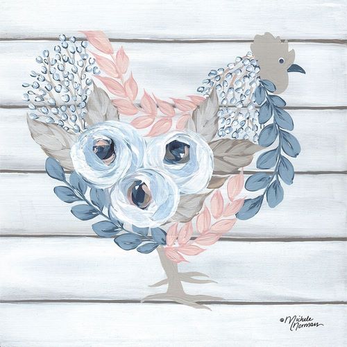 Blue and Blush Hen