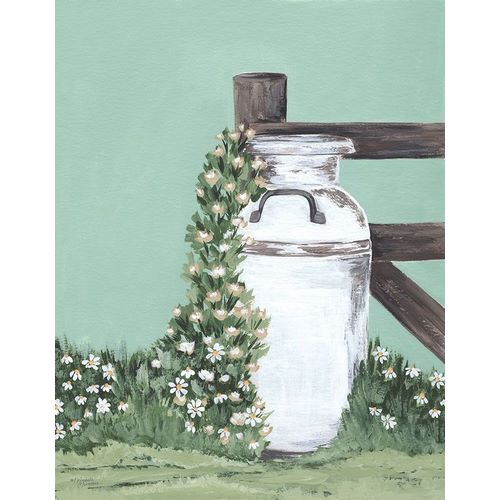 Norman, Michele 아티스트의 Milk Can With Cascading Flowers 작품
