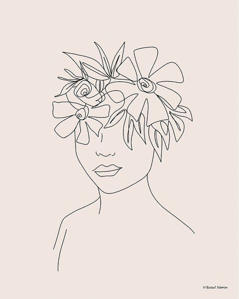 Nieman, Rachel 아티스트의 Head Full of Flowers Line Drawing 작품