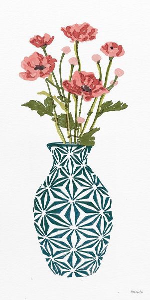 Tile Vase with Bouquet I