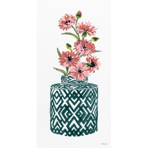 Tile Vase with Bouquet II