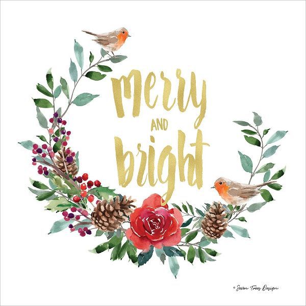 Merry and Bright Robin Wreath