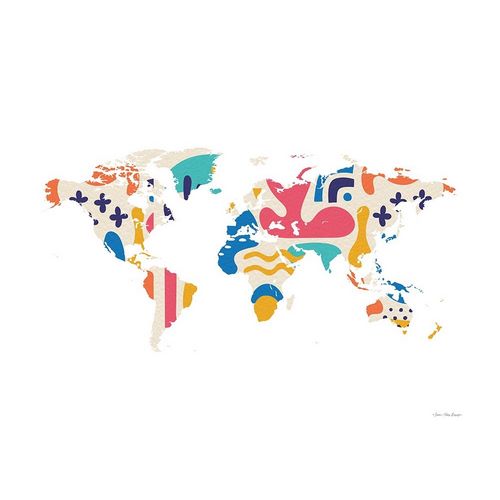 Seven Trees Design 아티스트의 Abstract Colorful World Map 작품