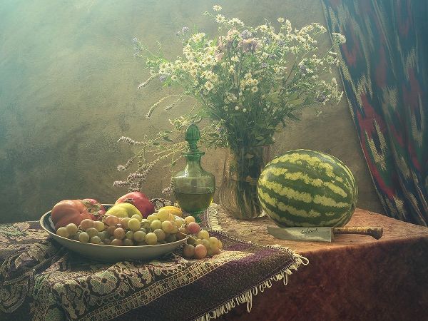 Ustinagreen 작가의 Still Life With Watermelon And Fruit 작품