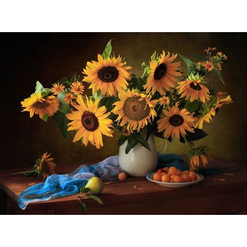 Skorokhod, Tatyana 작가의 Still Life With Sunflowers And Yellow Plums 작품
