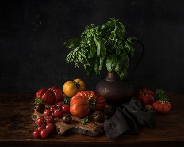 Popescu, Diana 작가의 Still Life With Tomatoes And Basil 작품