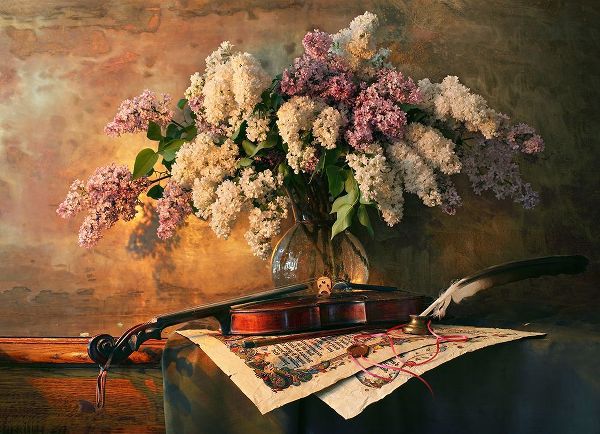 Morozov, Andrey 아티스트의 Still Life With Violin And Lilac Flowers작품입니다.