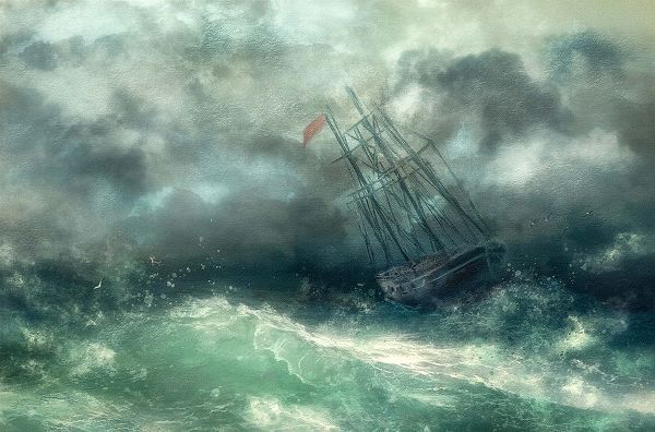 Gerber, Charlaine 아티스트의 ...A Struggle In Stormy Seas...작품입니다.