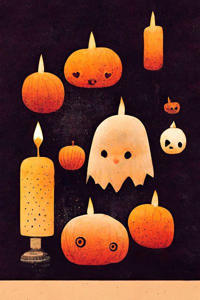 Treechild 아티스트의 Candles - Pumpkins And A Ghost작품입니다.