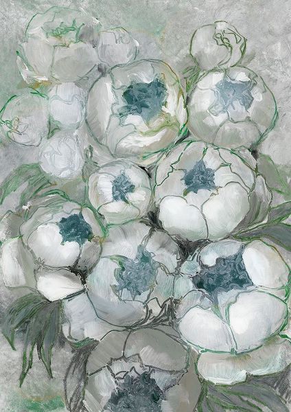 Laiz Blursbyai, Rosana 아티스트의 Nuria bouquet of peonies in teal and green작품입니다.