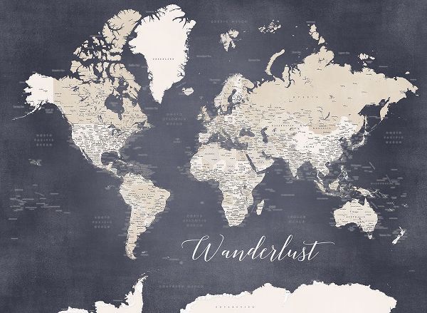 Laiz Blursbyai, Rosana 아티스트의 Wanderlust World Map Glyn작품입니다.