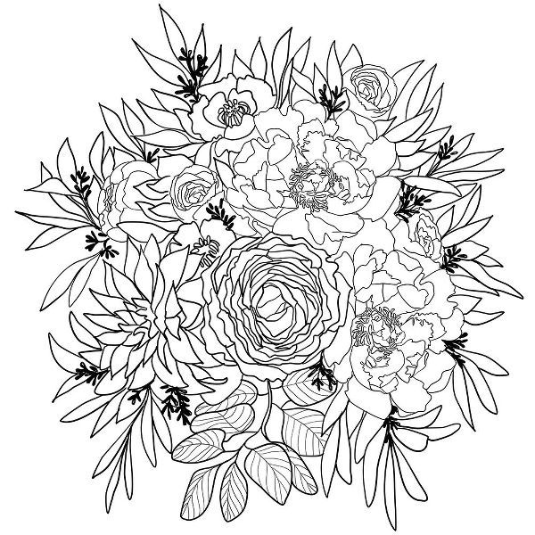 Laiz Blursbyai, Rosana 아티스트의 Nanette flower bouquet in black and white작품입니다.