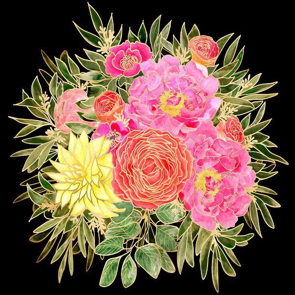 Laiz Blursbyai, Rosana 아티스트의 Colorful Nanette bouquet in black작품입니다.