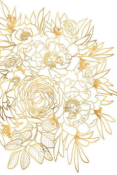 Laiz Blursbyai, Rosana 아티스트의 Nanette floral art in gold작품입니다.