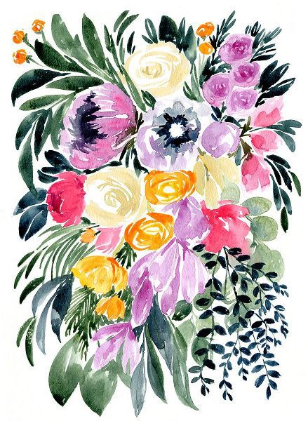 Laiz Blursbyai, Rosana 아티스트의 Urja loose floral watercolor bouquet작품입니다.