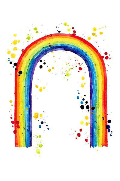 Laiz Blursbyai, Rosana 아티스트의 Rainbow watercolor with splatters작품입니다.