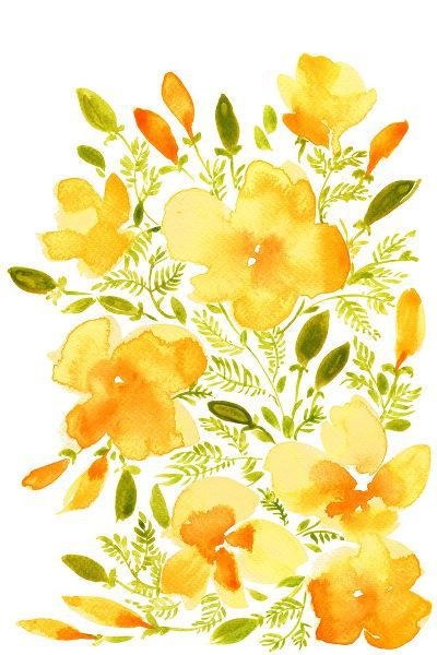 Laiz Blursbyai, Rosana 아티스트의 Watercolor California poppies quad 1작품입니다.