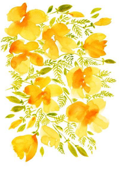 Laiz Blursbyai, Rosana 아티스트의 Watercolor California poppies quad 4작품입니다.