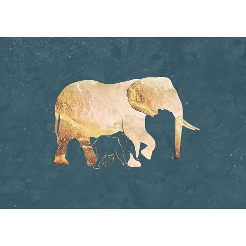 Manovski, Sarah 아티스트의 Gold Elephant Line art Silhouettes 2작품입니다.