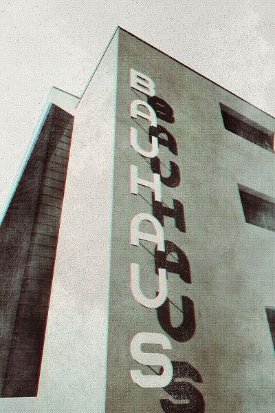 Laiz Blursbyai, Rosana 아티스트의 Bauhaus Dessau architecture in vintage magazine style I작품입니다.