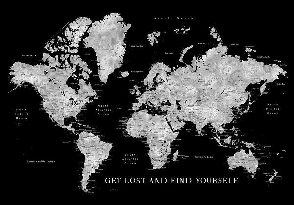 Laiz Blursbyai, Rosana 아티스트의 Baibah world map with cities - get lost작품입니다.