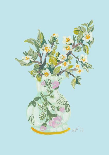 Apple Blossom In Vase
