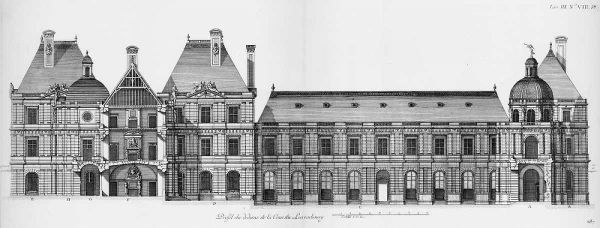 Palais du Luxembourg, Elevation and Section