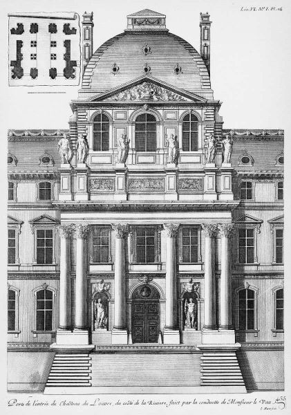 Louvre, Elevation of Entrance, South Facade
