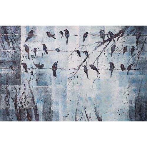 ABSTRACT BIRDS ON ELECTRIC WIRE
