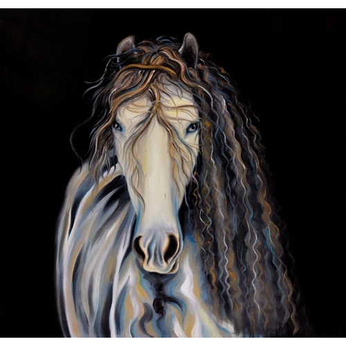 Abstract Horse with Curly Mane
