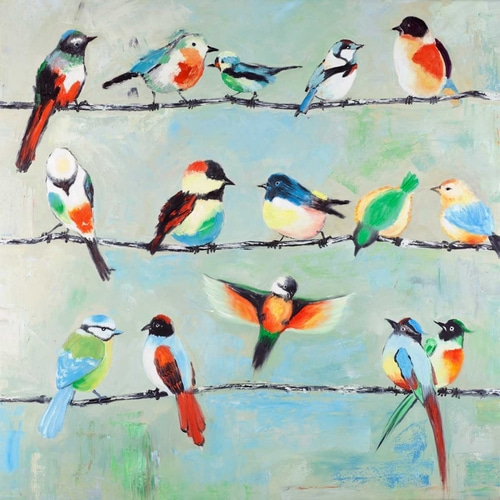 Small Abstract Colorful Birds