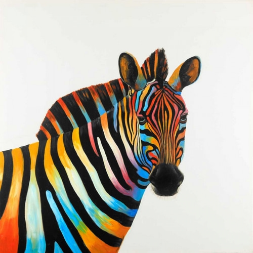 Colorful Profil View of Zebra
