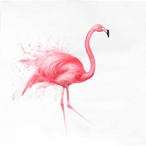 Pink Flamingo Watercolor