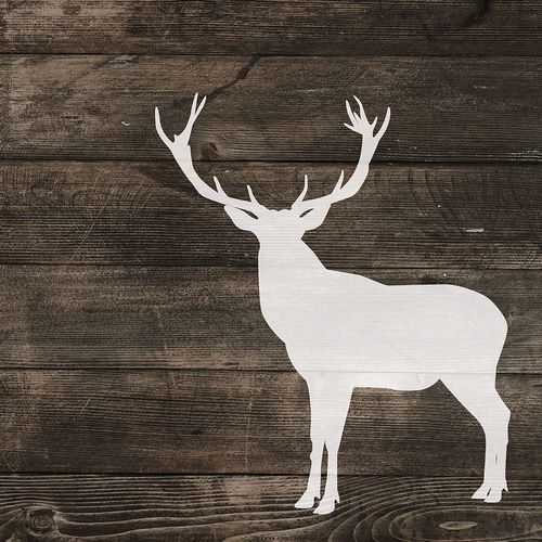 Right Side Deer Silhouette on Wood