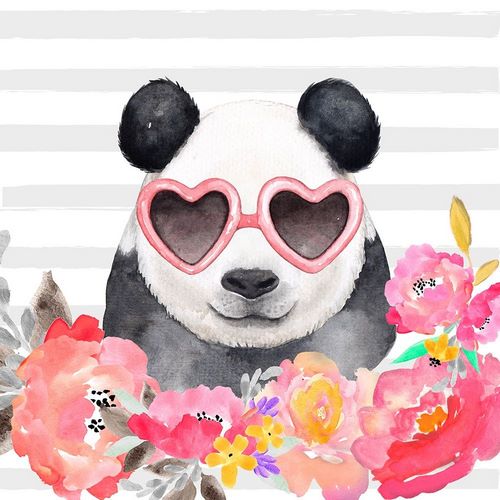 PANDA WITH HEART-SHAPED GLASSES