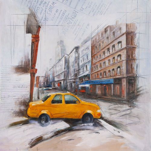Taxi in the street sketch