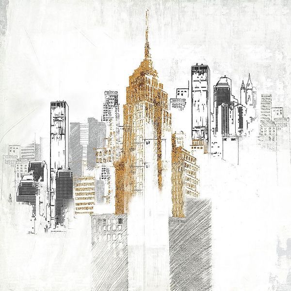 Sketch style cityscape