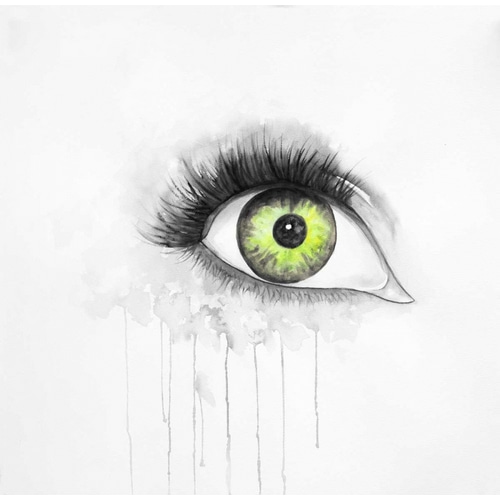 Green Eye in Watercolor