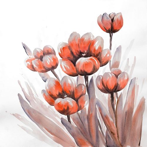 WATERCOLOR RED FLOWERS